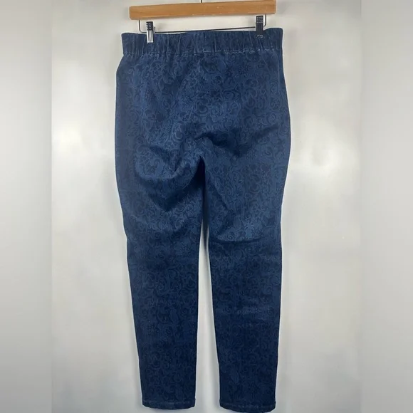 Soft Surroundings Women’s M‎ Blue Tapestry Print Jeggings Leggings Pull on - Picture 3 of 9